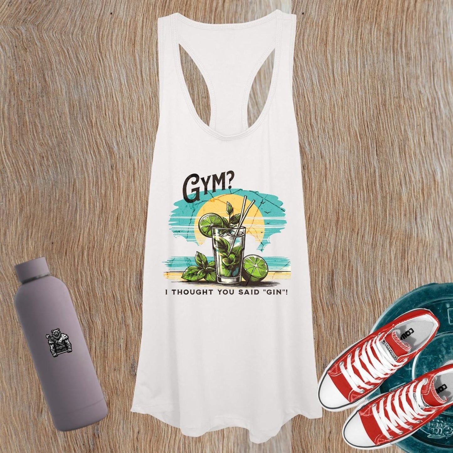 Cheeky graphic women's tank top ideal for workouts and casual outings, featuring playful design for comfort and style. Perfect gym attire!