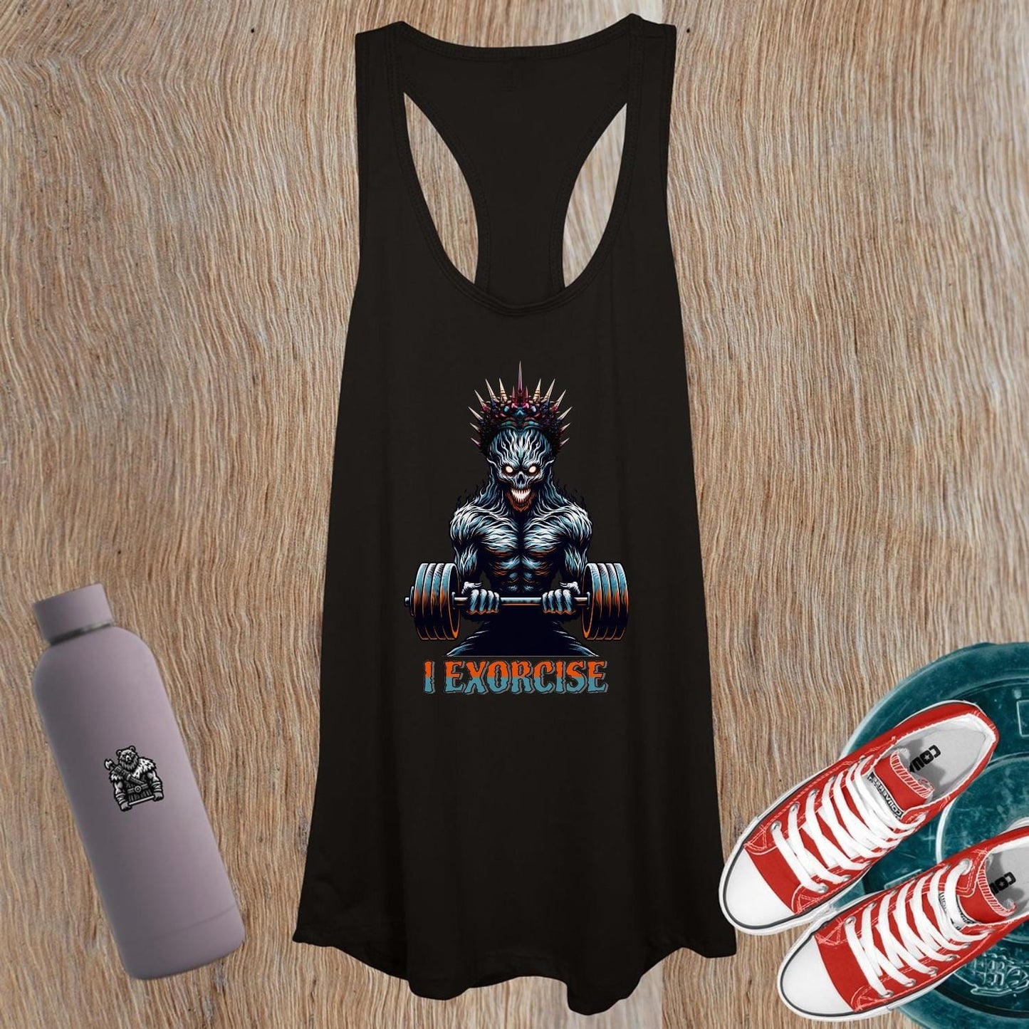 "Women's motivational gym tank top with a striking graphic design, perfect for workouts, combining style and performance for fitness enthusiasts."