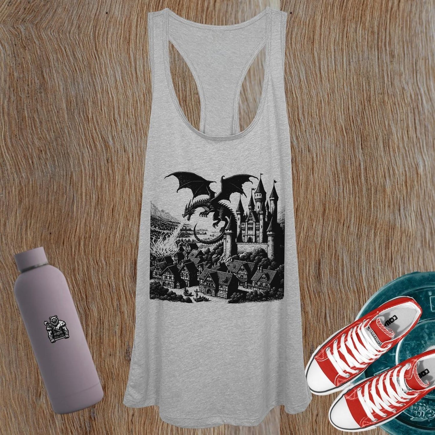 "Stylish women's gym tank top featuring a bold empowering graphic, designed for comfort and movement, ideal for workouts or casual wear."