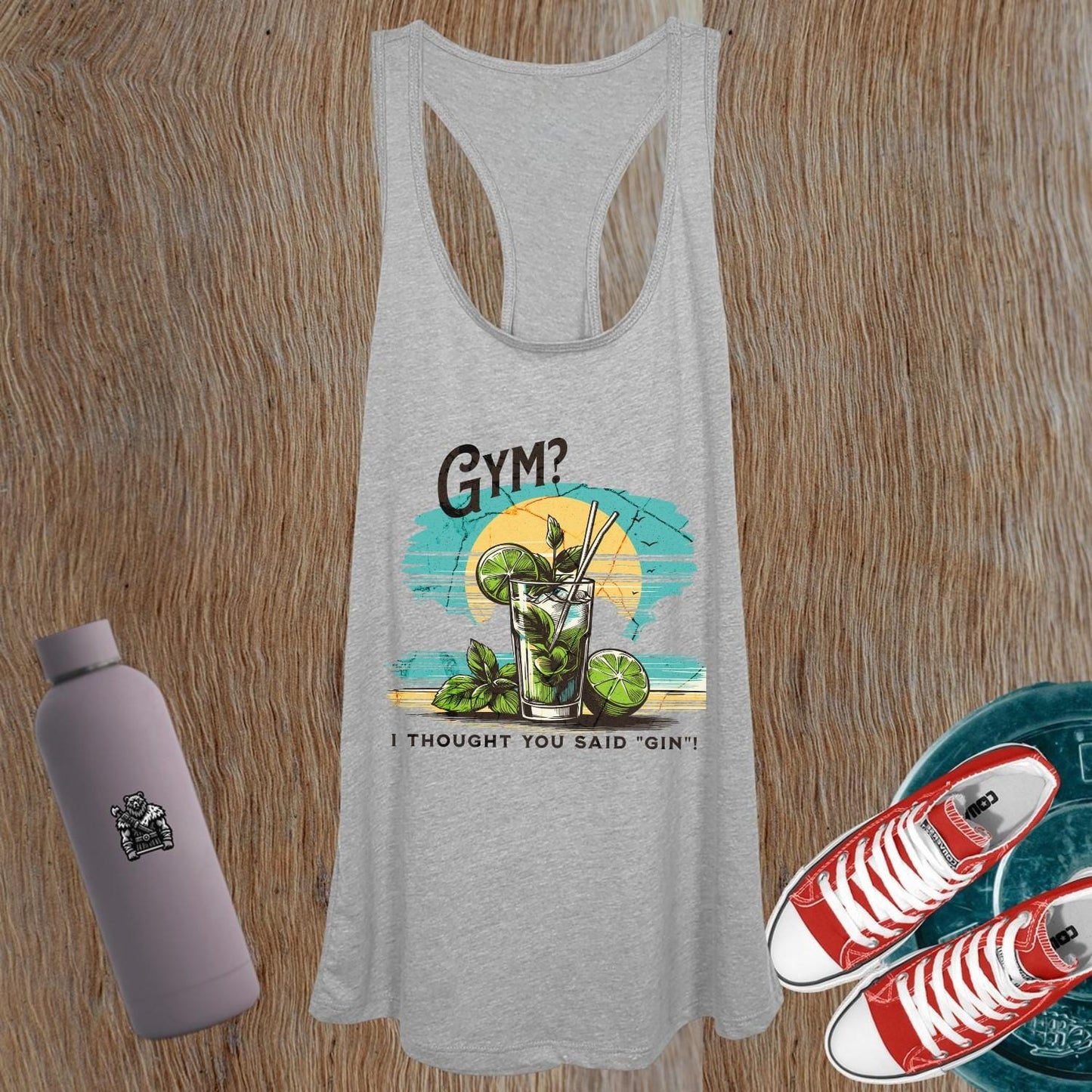 Cheeky graphic women's tank top ideal for workouts and casual outings, featuring playful design for comfort and style. Perfect gym attire!