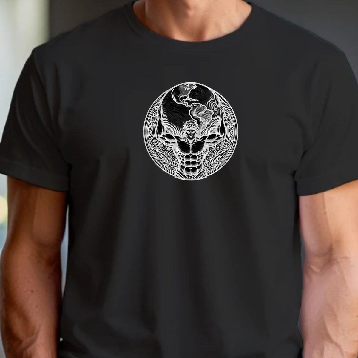 "Gym T-shirt showcasing a bold design that symbolizes strength and resilience, ideal for workouts or casual wear, empowering fitness goals."