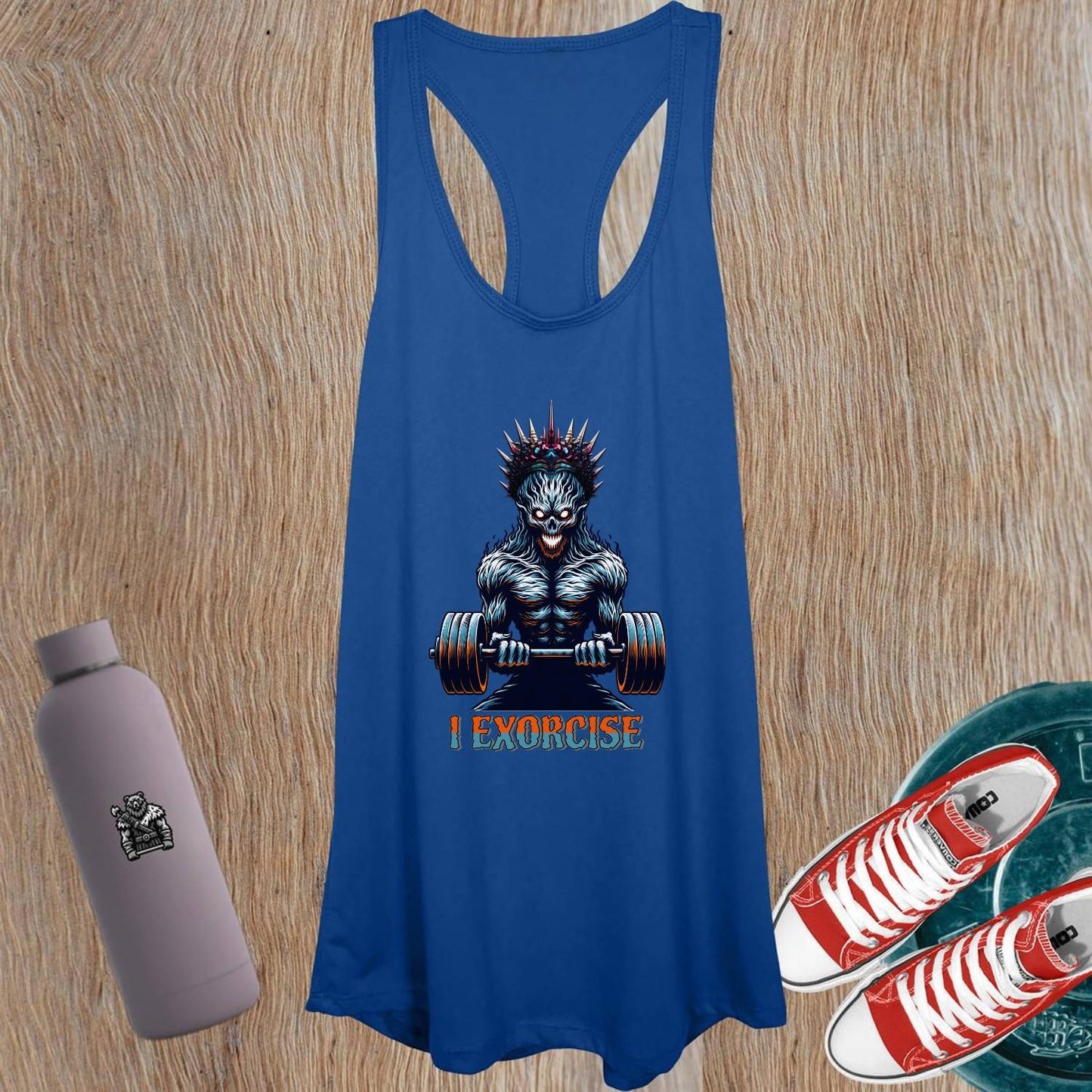"Women's motivational gym tank top with a striking graphic design, perfect for workouts, combining style and performance for fitness enthusiasts."