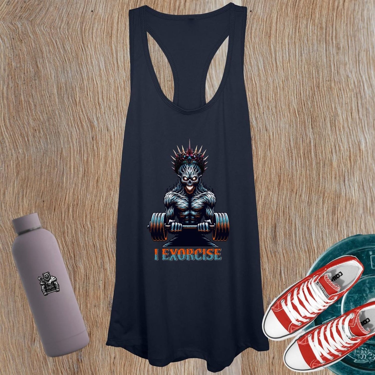 "Women's motivational gym tank top with a striking graphic design, perfect for workouts, combining style and performance for fitness enthusiasts."