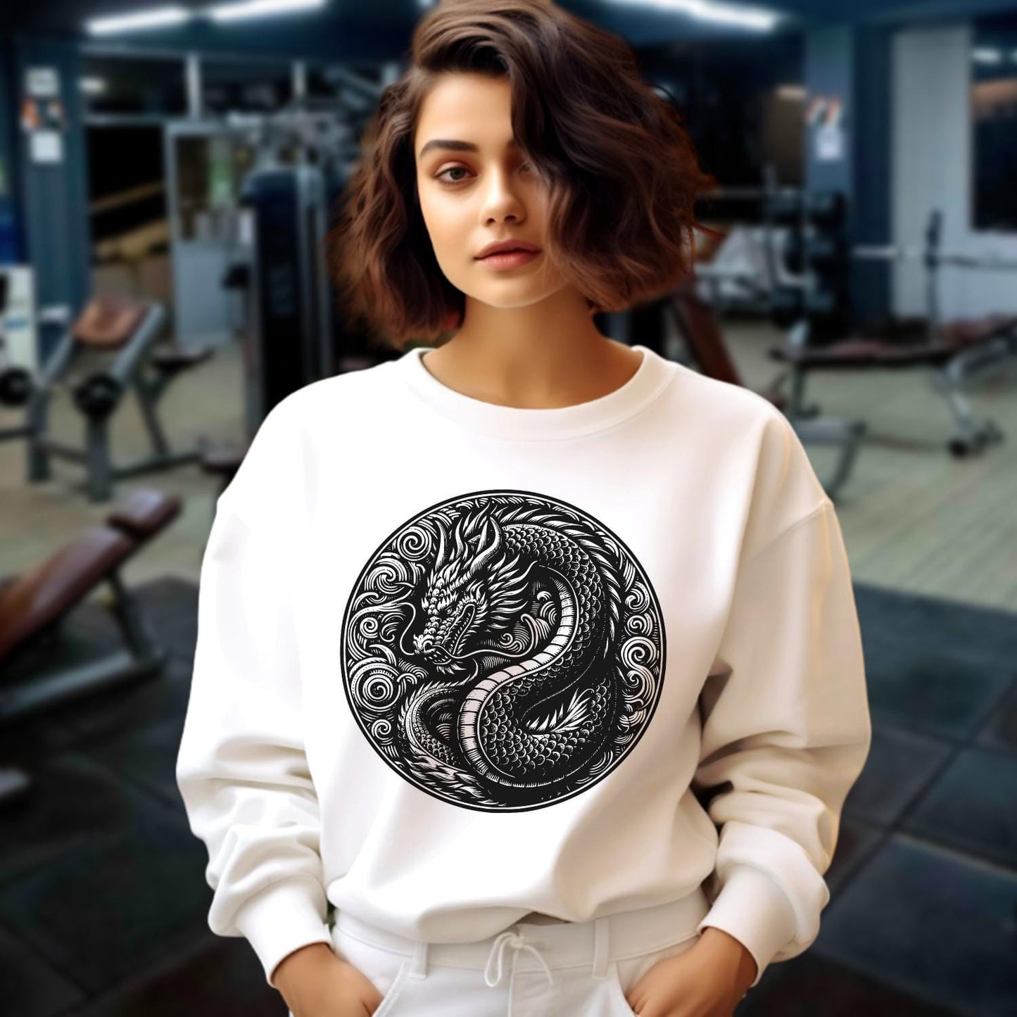 "Bold gym sweatshirt with inspiring design, relaxed fit, perfect for workouts and casual outings. Elevate your fitness wardrobe!"