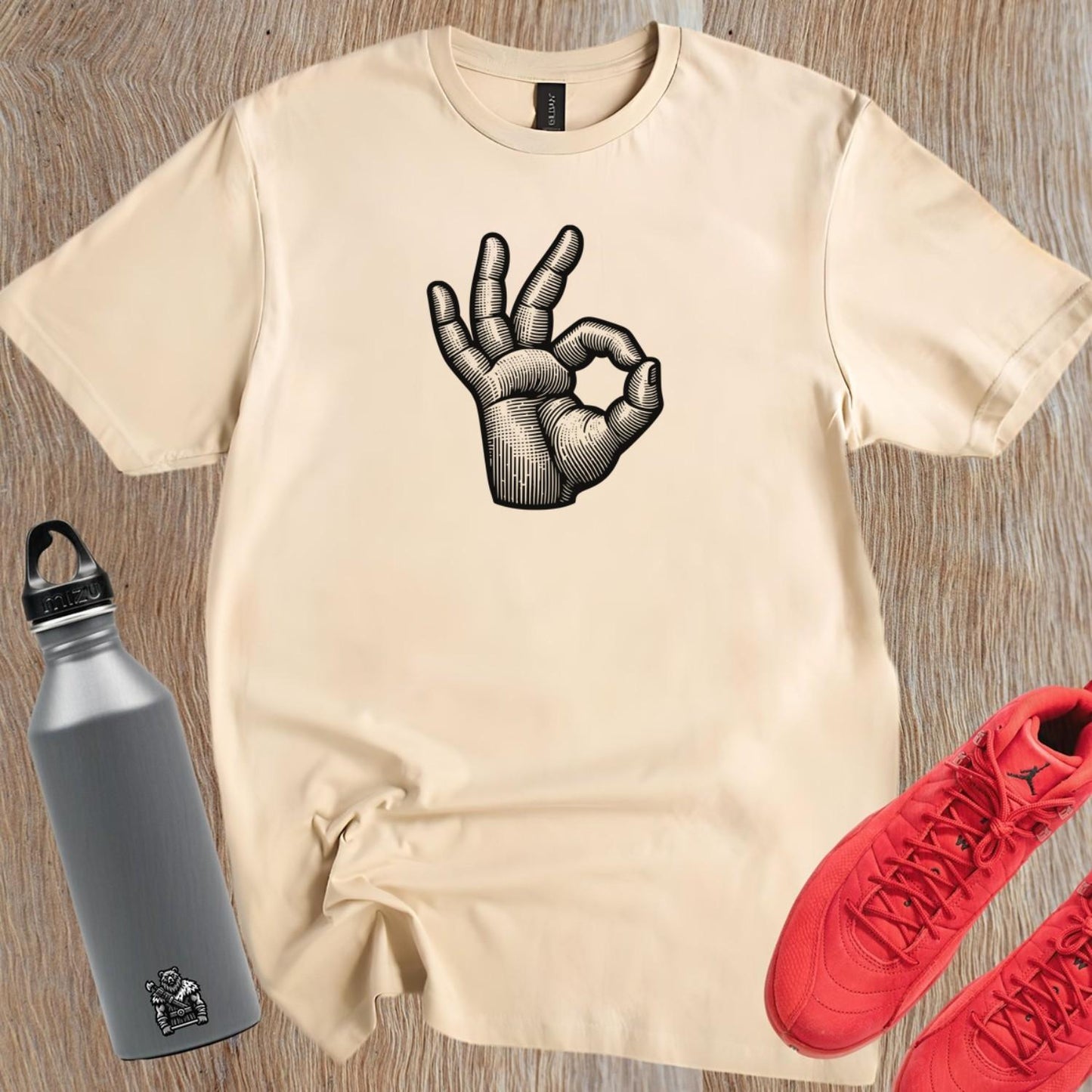 Alt text: "Dynamic gym T-shirt featuring a bold, motivational graphic design for fitness enthusiasts. Perfect for workouts and casual wear."