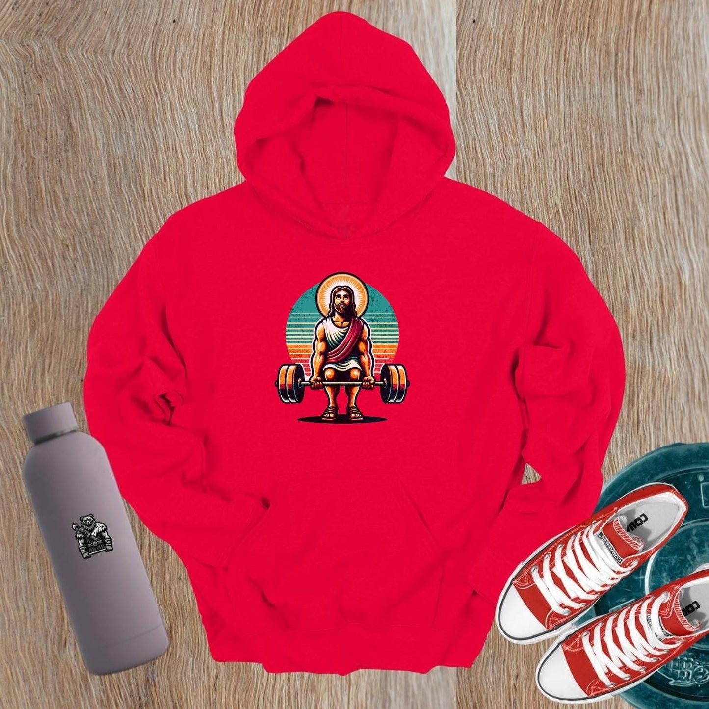 "Stylish gym hoodie featuring a bold fitness design, perfect for workouts or casual wear. Embrace your strength and motivation."