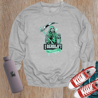 "Graphic sweatshirt featuring a bold lifter design, ideal for gym enthusiasts. Perfect for post-workout comfort and style."