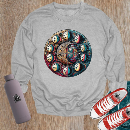 "Colorful gym sweatshirt featuring a dynamic galactic print, perfect for fitness enthusiasts seeking unique style and comfort."
