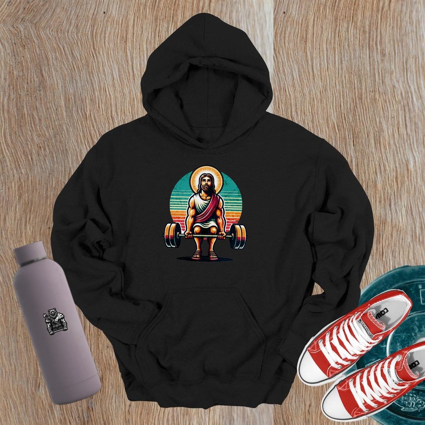 "Stylish gym hoodie featuring a bold fitness design, perfect for workouts or casual wear. Embrace your strength and motivation."