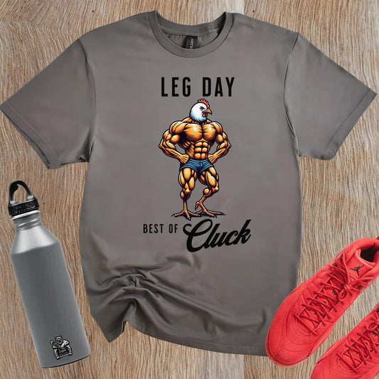 Muscular chicken graphic gym T-shirt, perfect for fitness enthusiasts. Bold design motivates workouts and stands out in the gym.