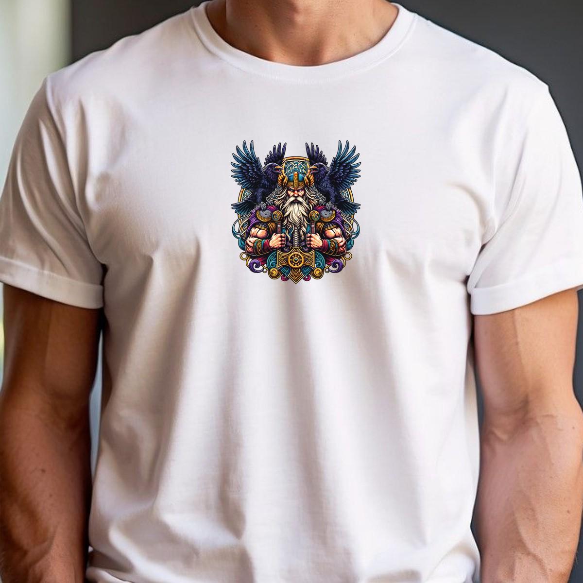 "Viking-inspired gym T-shirt featuring bold graphics that inspire strength and motivation, perfect for fitness enthusiasts."