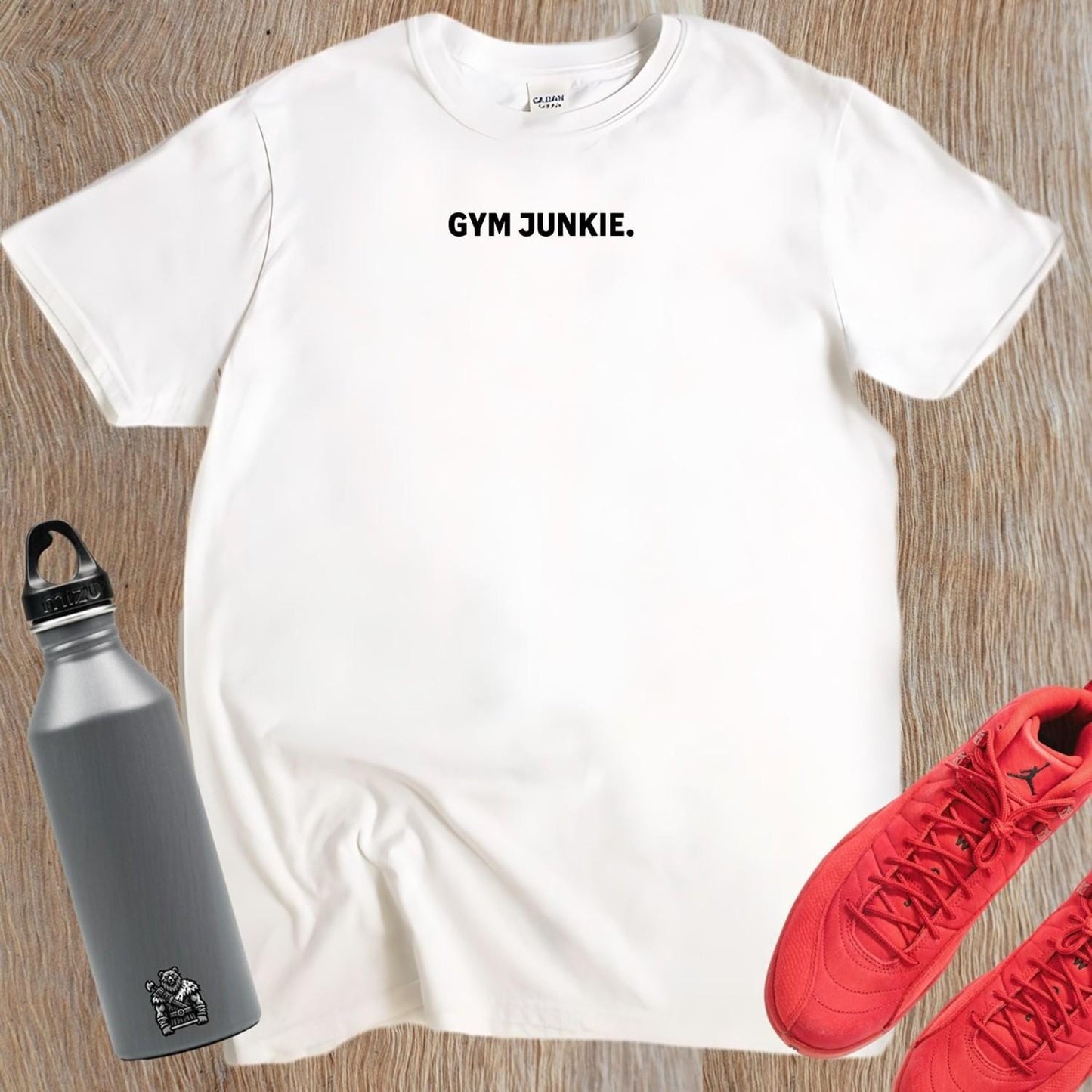 "Bold gym T-shirt with motivational graphic, perfect for workouts. Combines comfort and style for fitness enthusiasts. Elevate fitness!"
