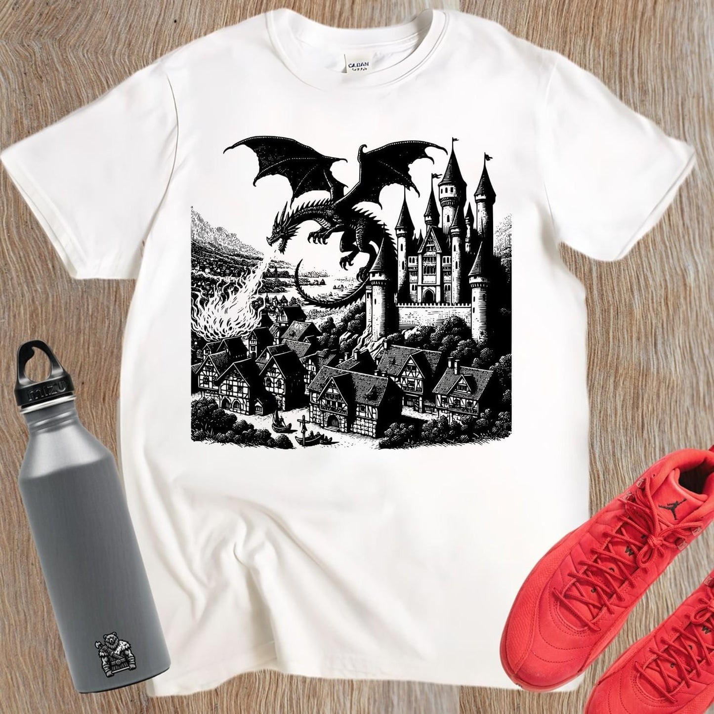 "Graphic gym T-shirt featuring a bold motivational design, perfect for fitness enthusiasts. Stylish, comfortable, and versatile wear."