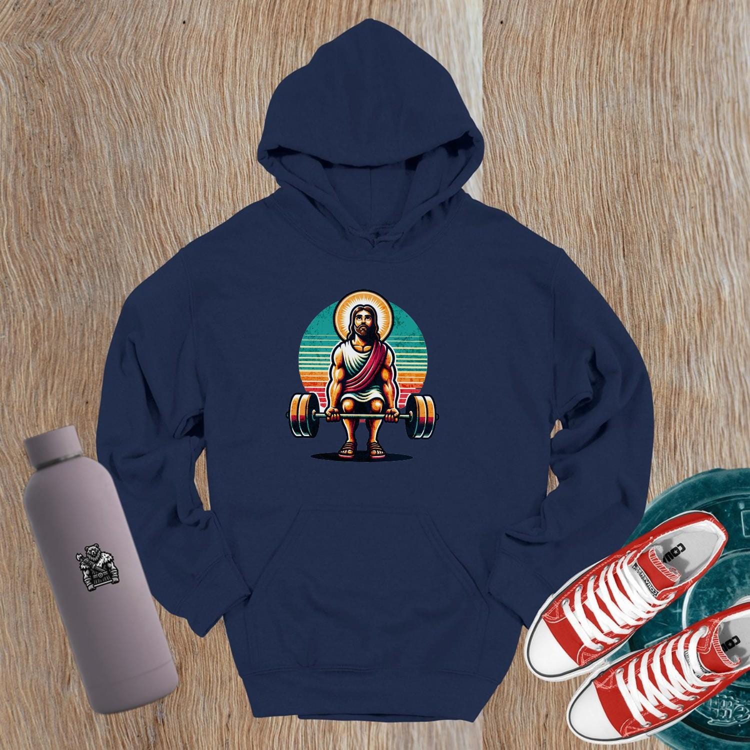 "Stylish gym hoodie featuring a bold fitness design, perfect for workouts or casual wear. Embrace your strength and motivation."