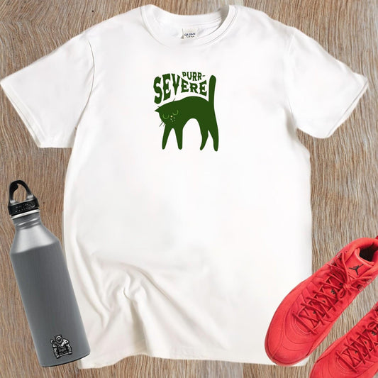 "Fun graphic gym T-shirt featuring a playful cat design, ideal for fitness enthusiasts and cat lovers, adding style to workouts."