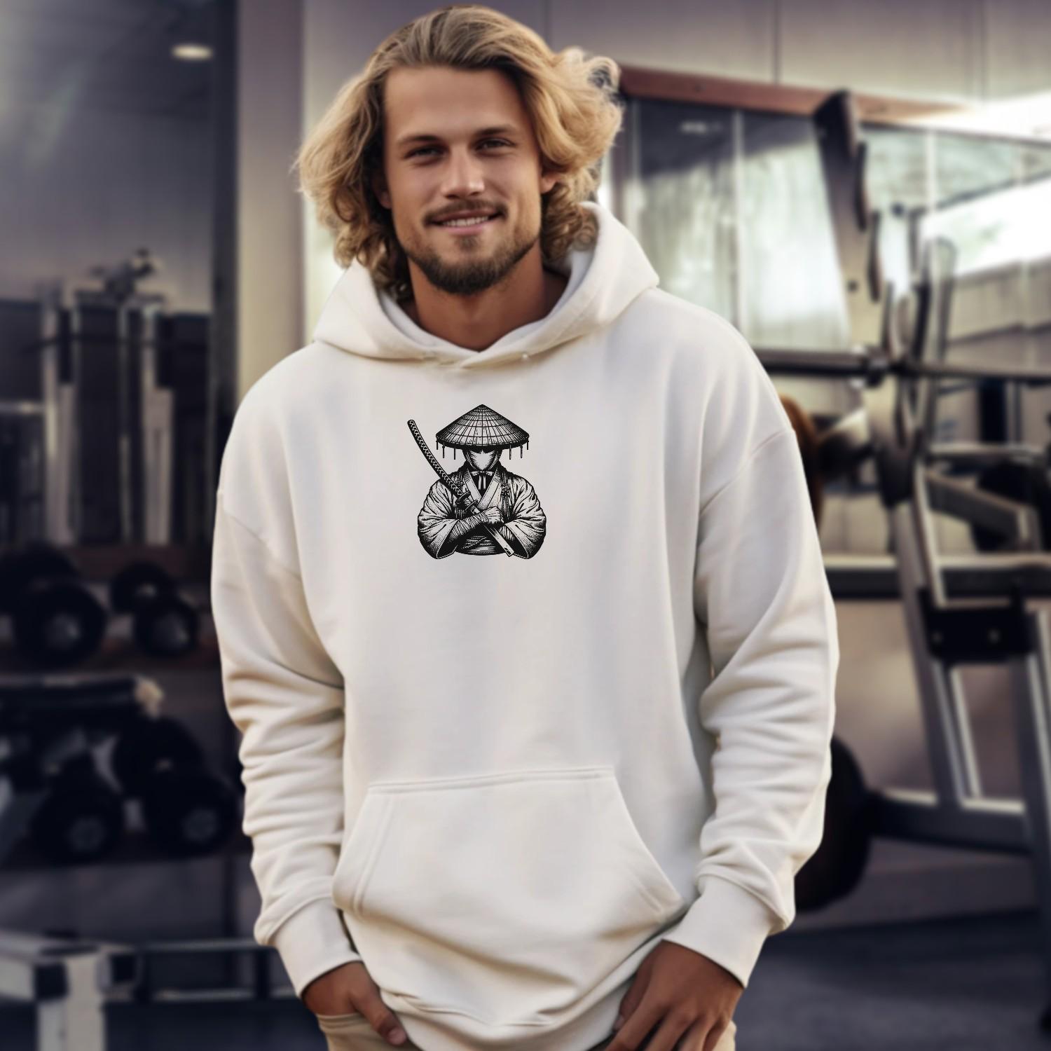 "Stylish gym hoodie with bold logo, relaxed fit for comfort and movement, perfect for workouts and everyday wear. Ideal for fitness enthusiasts."