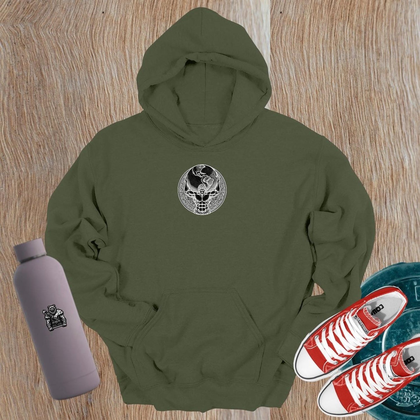"Stylish gym hoodie featuring inspiring strength design and powerful imagery, perfect for fitness enthusiasts and activewear lovers."