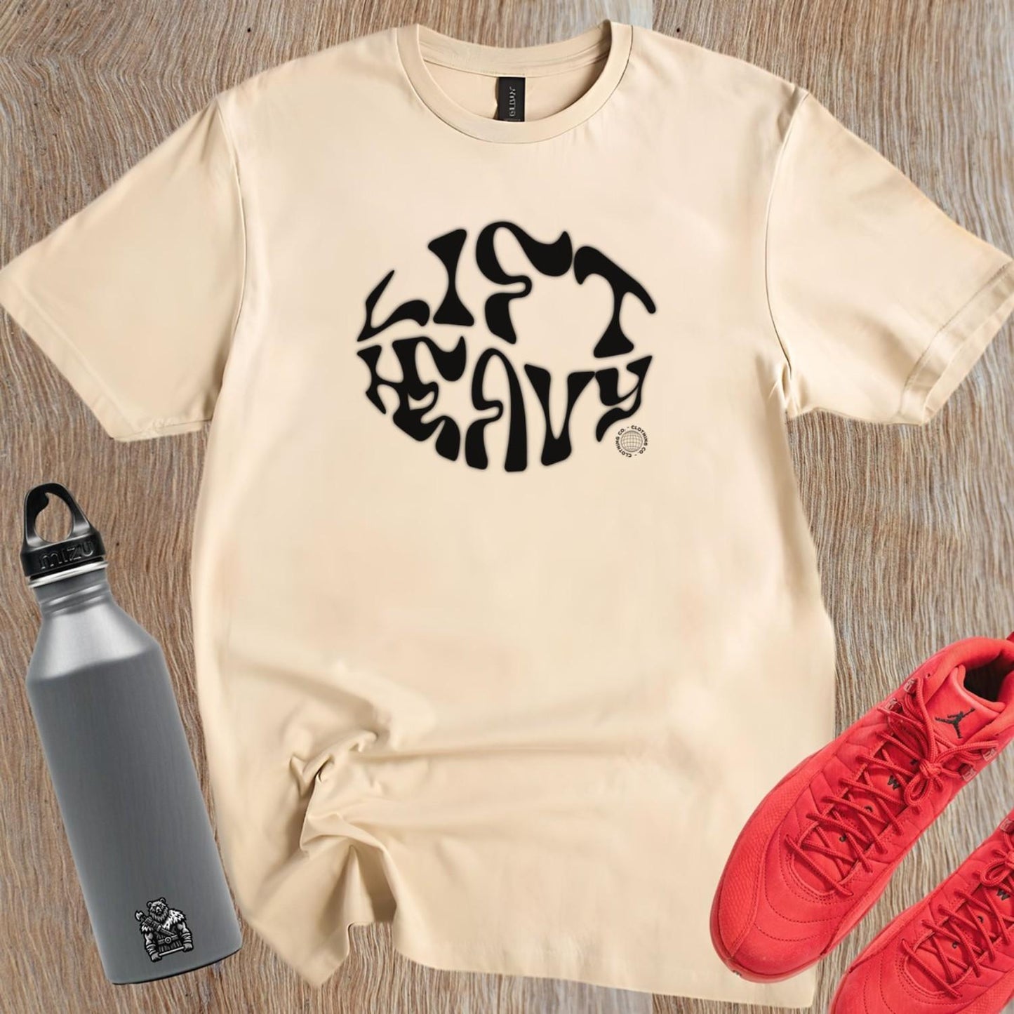 "Bold gym T-Shirt showcasing an inspiring graphic design that symbolizes strength and determination for fitness enthusiasts. Perfect for workouts."