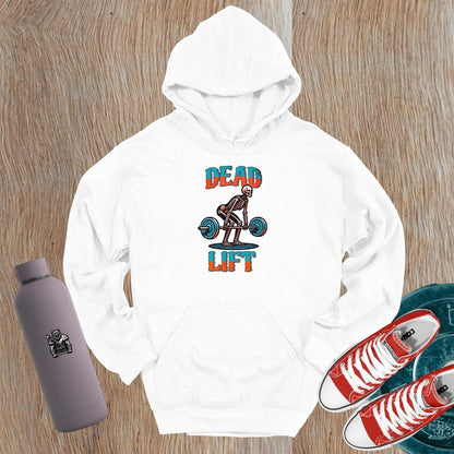 "Black gym hoodie featuring a striking skeleton graphic symbolizing strength and determination, perfect for fitness enthusiasts and workouts."