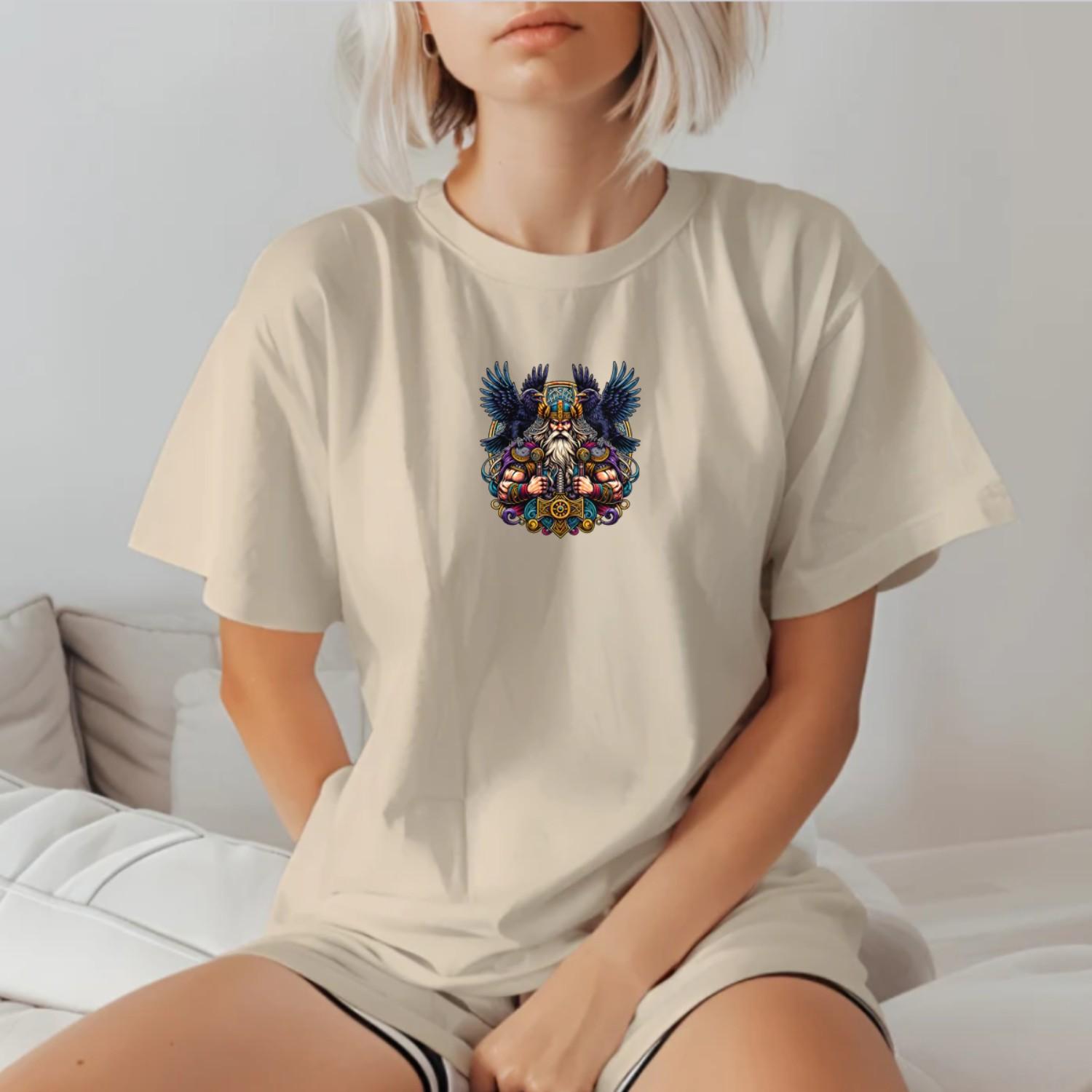 "Viking-inspired gym T-shirt featuring bold graphics that inspire strength and motivation, perfect for fitness enthusiasts."