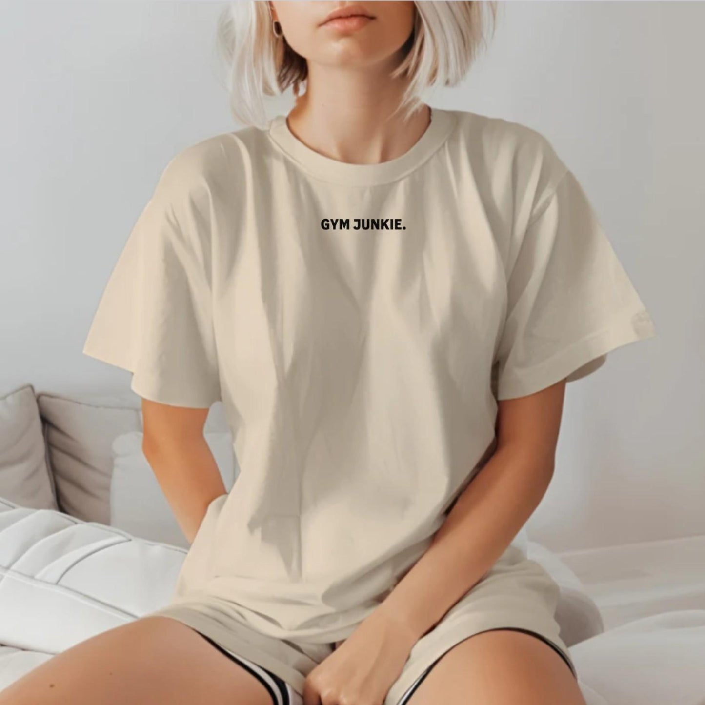 "Bold gym T-shirt with motivational graphic, perfect for workouts. Combines comfort and style for fitness enthusiasts. Elevate fitness!"