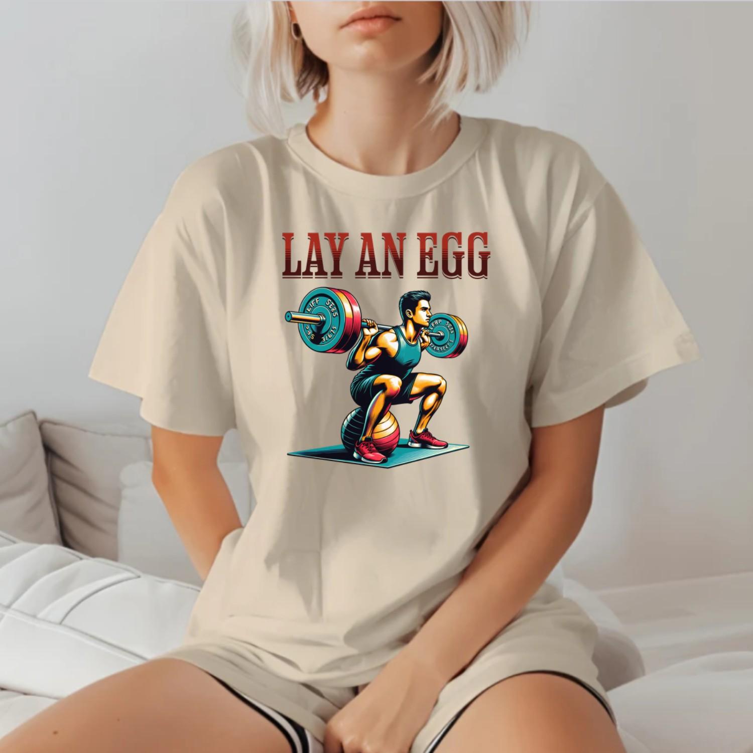 Alt text: "Bold gym T-shirt featuring a dynamic lifter in action; perfect for fitness enthusiasts. Motivational design for workouts."