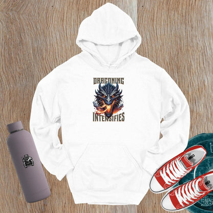 "Electrifying Dragon Hoodie featuring a bold dragon graphic, ideal for gym workouts or casual wear. Unleash your strength!"