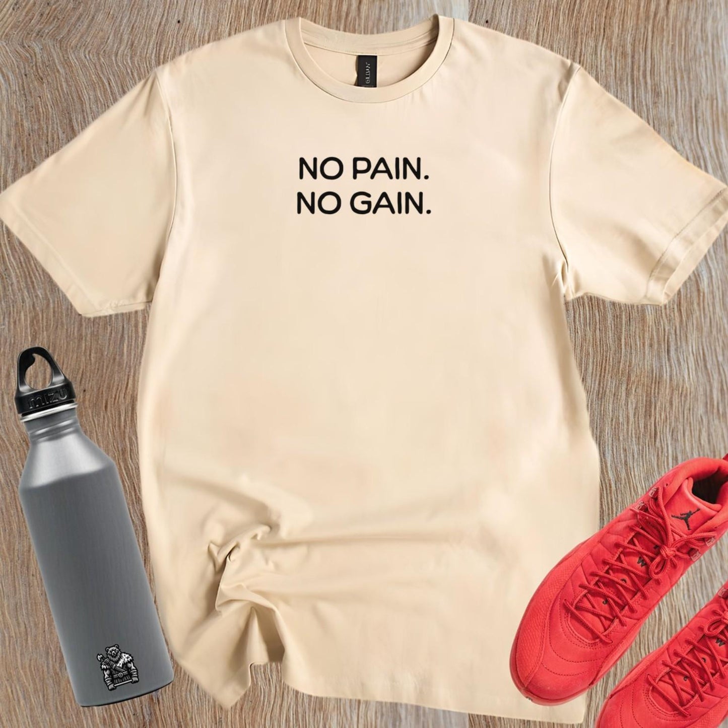 Alt text: "Stylish Gym Vibes T-Shirt featuring motivational graphic for fitness enthusiasts, perfect for workouts or casual outings, paired with leggings or shorts."