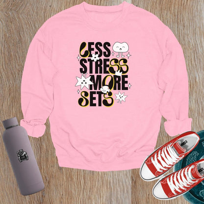 "Vibrant gym sweatshirt with unique designs, ideal for workouts or lounging, paired with leggings for a confident, stylish look."