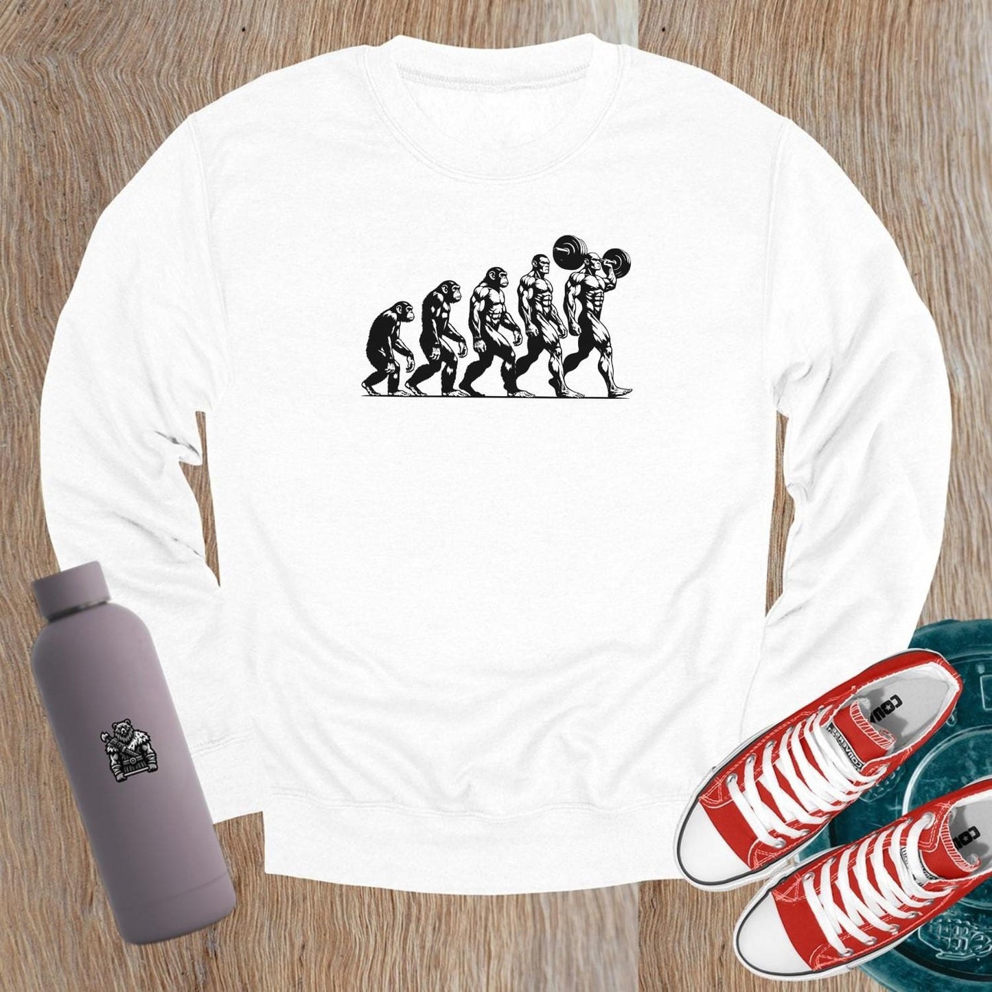 "Stylish gym sweatshirt featuring a bold motivational graphic, perfect for workouts, runs, or casual lounging, inspiring fitness dedication."