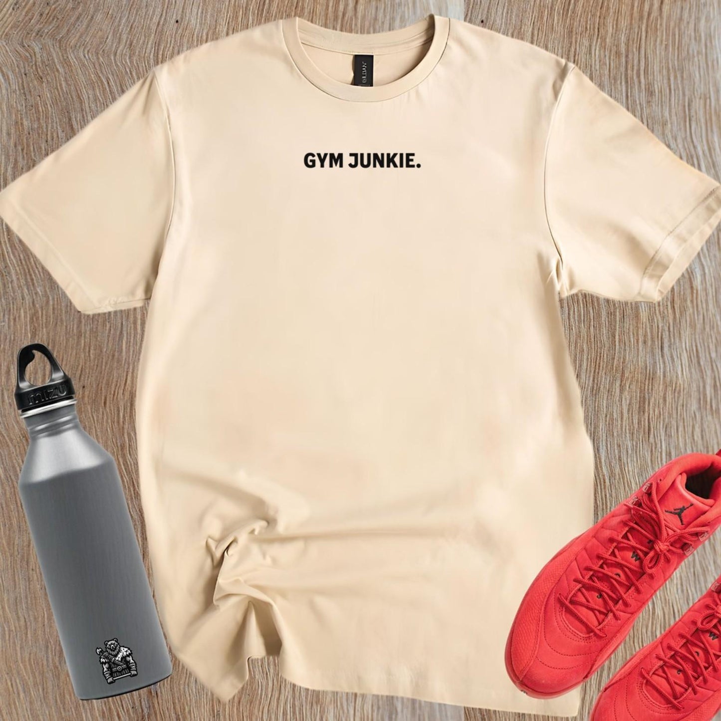 "Bold gym T-shirt with motivational graphic, perfect for workouts. Combines comfort and style for fitness enthusiasts. Elevate fitness!"