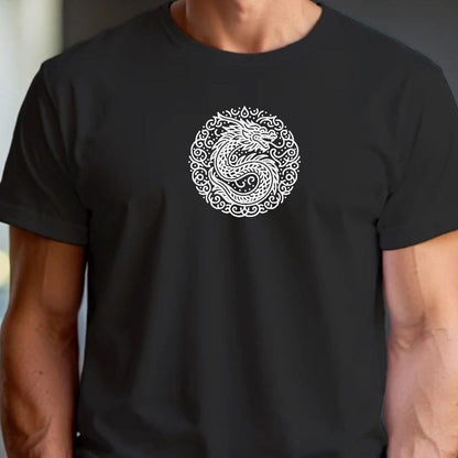 Bold dragon graphic T-shirt for gym enthusiasts, symbolizing strength and resilience. Perfect fit for workouts, showcasing community spirit.