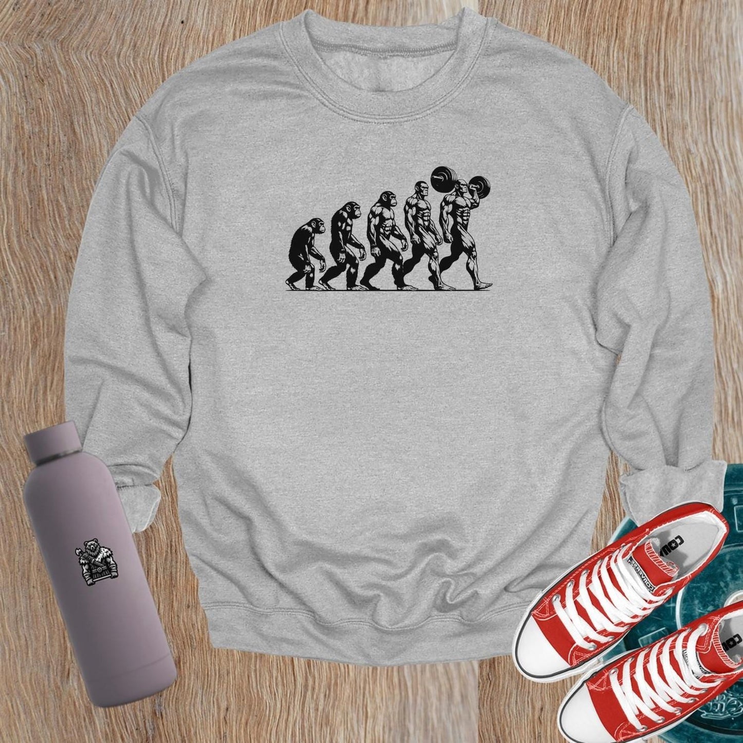 "Stylish gym sweatshirt featuring a bold motivational graphic, perfect for workouts, runs, or casual lounging, inspiring fitness dedication."