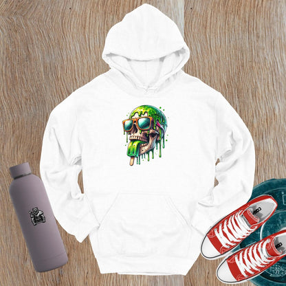 Alt text: "Bold Skull Pop Hoodie featuring a vibrant, dripping skull graphic, perfect for gym workouts and casual hangouts. Edgy design meets ultimate comfort."