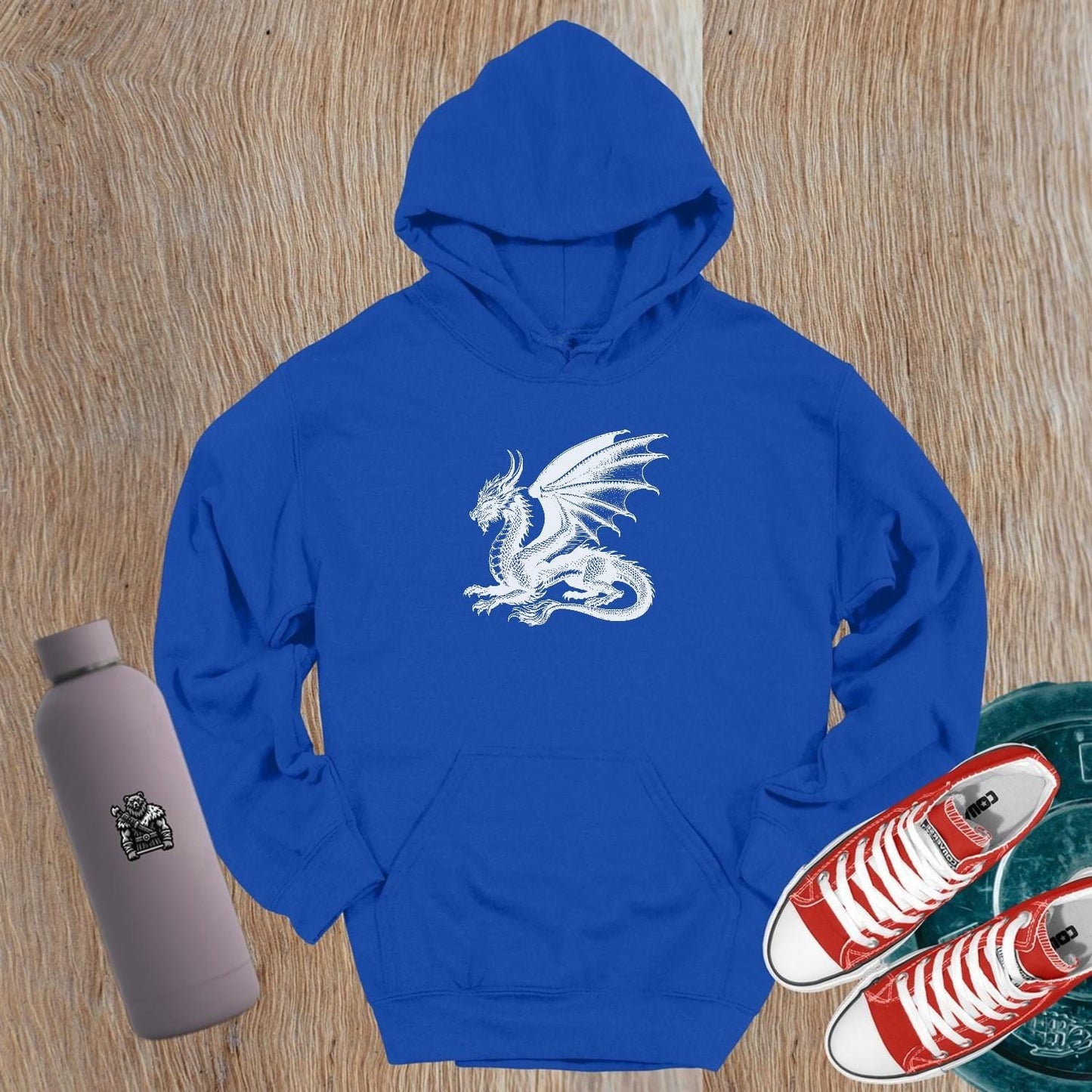 "Men's gym Dragon Hoodie with bold dragon graphic, perfect for workouts and casual wear. Features a comfortable fit for freedom of movement."