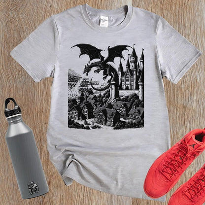 "Graphic gym T-shirt featuring a bold motivational design, perfect for fitness enthusiasts. Stylish, comfortable, and versatile wear."