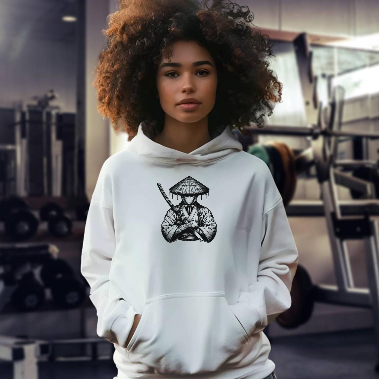 "Stylish gym hoodie with bold logo, relaxed fit for comfort and movement, perfect for workouts and everyday wear. Ideal for fitness enthusiasts."