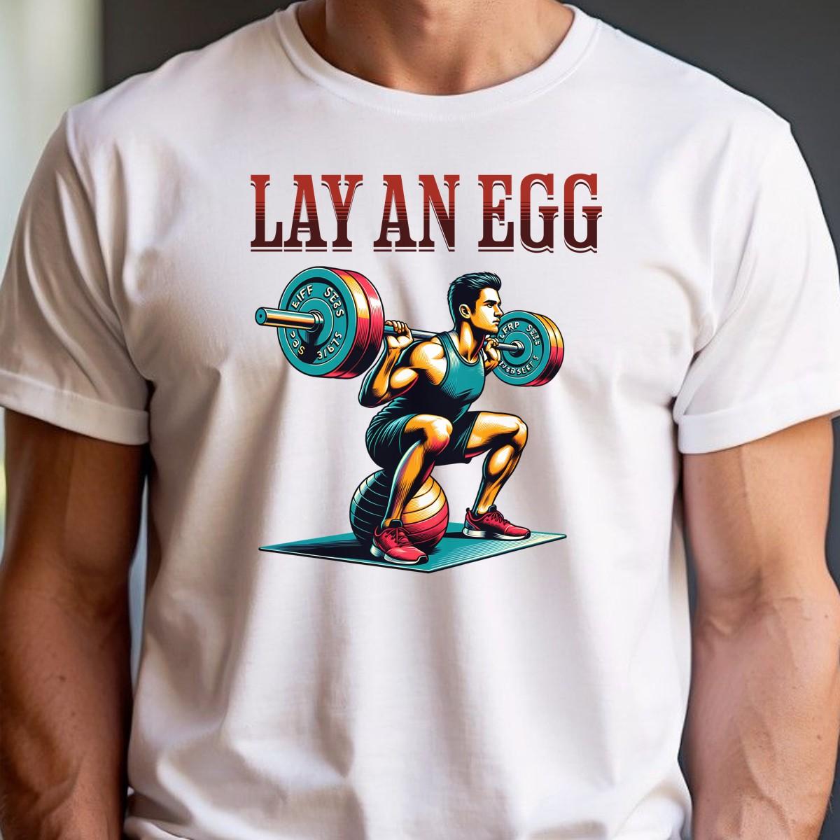 Alt text: "Bold gym T-shirt featuring a dynamic lifter in action; perfect for fitness enthusiasts. Motivational design for workouts."