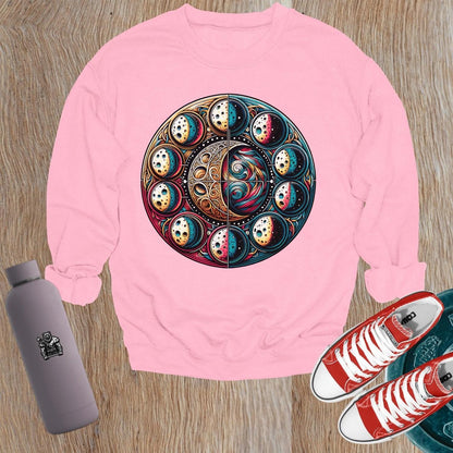 "Colorful gym sweatshirt featuring a dynamic galactic print, perfect for fitness enthusiasts seeking unique style and comfort."