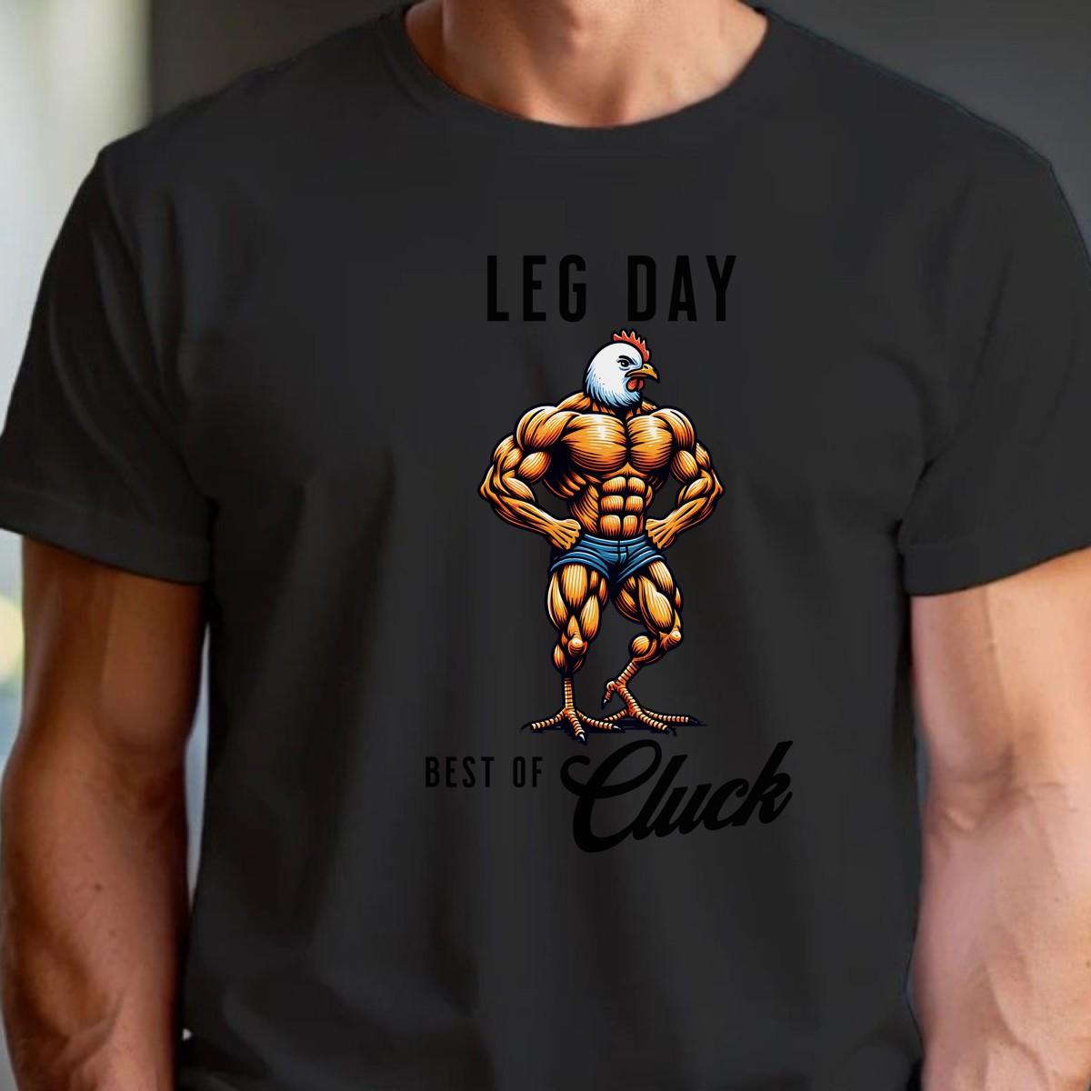 Muscular chicken graphic gym T-shirt, perfect for fitness enthusiasts. Bold design motivates workouts and stands out in the gym.