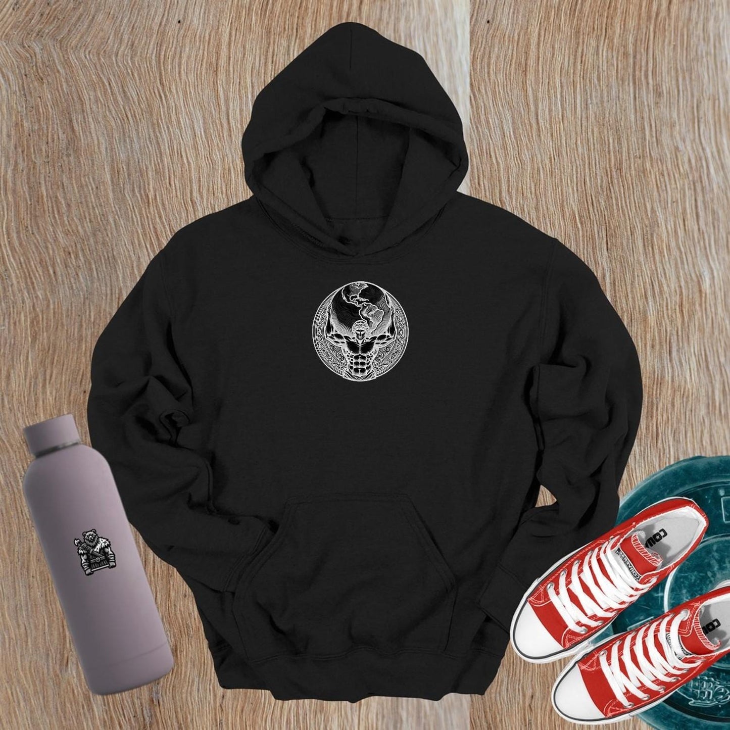 "Stylish gym hoodie featuring inspiring strength design and powerful imagery, perfect for fitness enthusiasts and activewear lovers."