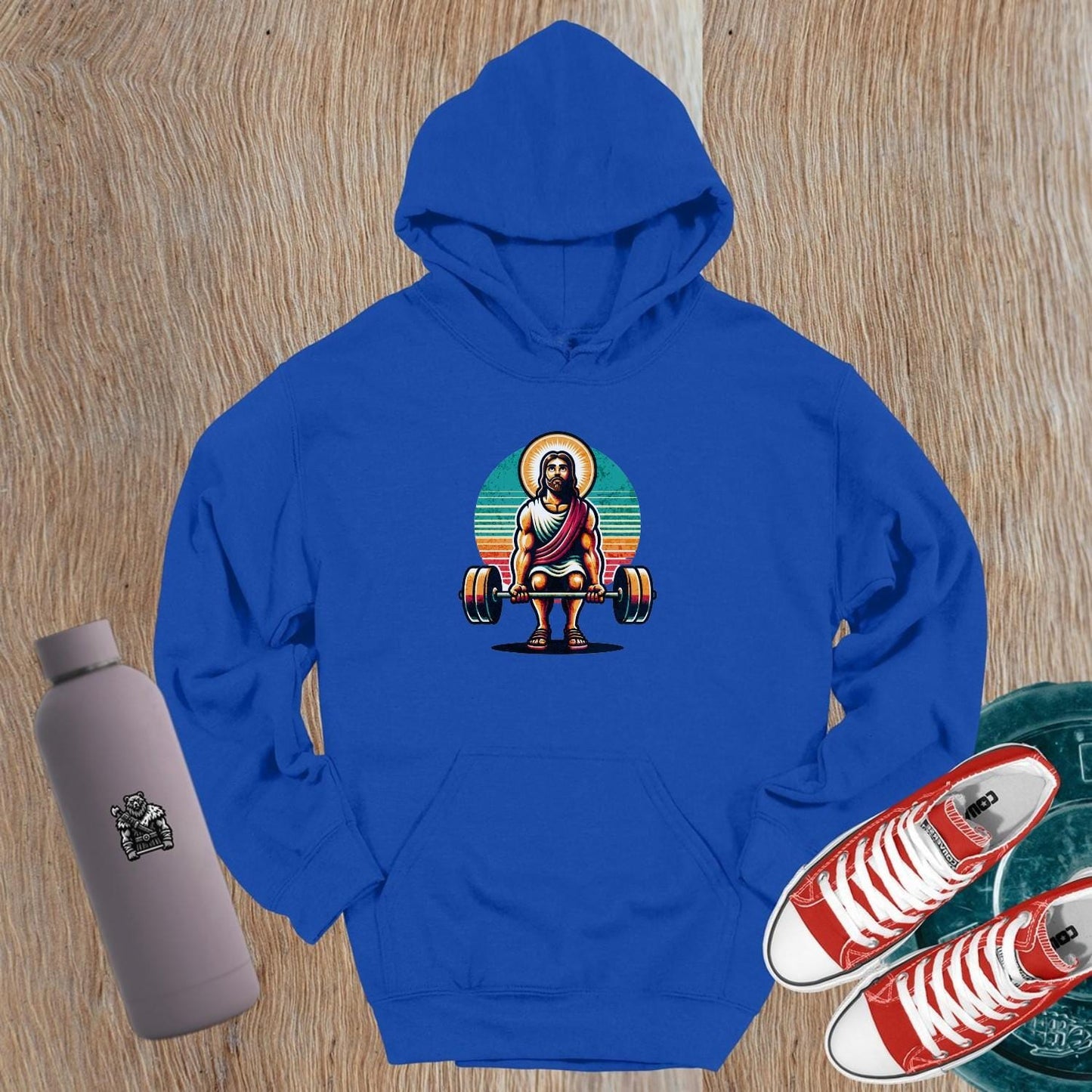 "Stylish gym hoodie featuring a bold fitness design, perfect for workouts or casual wear. Embrace your strength and motivation."